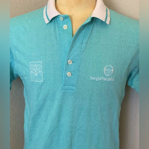 Polo shirt Italian polo shirt slim style polo turquoise color cotton polo - Picture 1 of 6